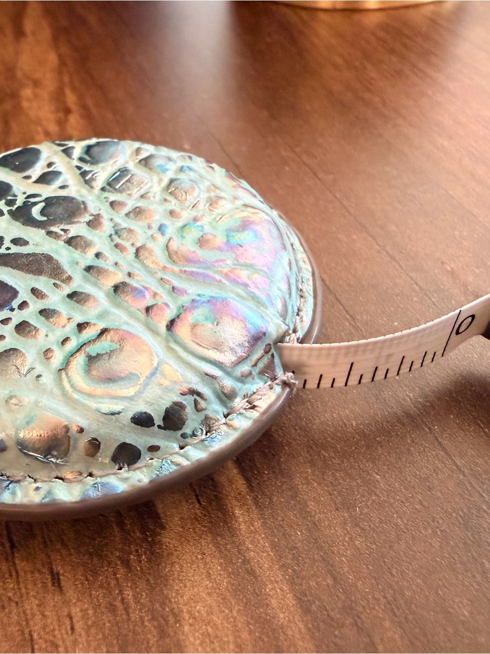 Brahmin Turquoise/Bronze Textured Tape Measure